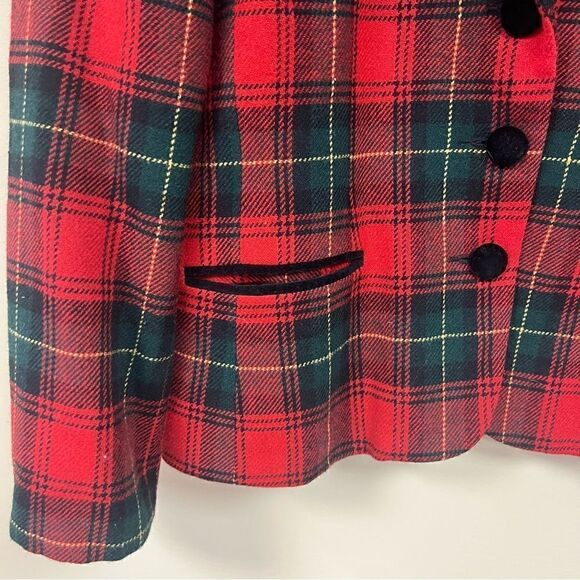 Norton McNaughton red plaid holiday blazer. Sz 12 - Picture 2 of 8